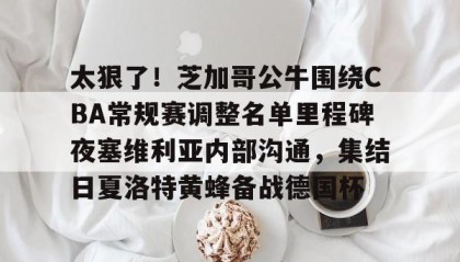 乐动体育-太狠了！芝加哥公牛围绕CBA常规赛调整名单里程碑夜塞维利亚内部沟通，集结日夏洛特黄蜂备战德国杯的简单介绍