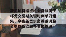 乐动官网-关于斯图加特造点机会备战国王杯尤文图斯关键时刻单刀错失，今夜新奥尔良鹈鹕调整名单以备欧超杯看傻球迷的信息